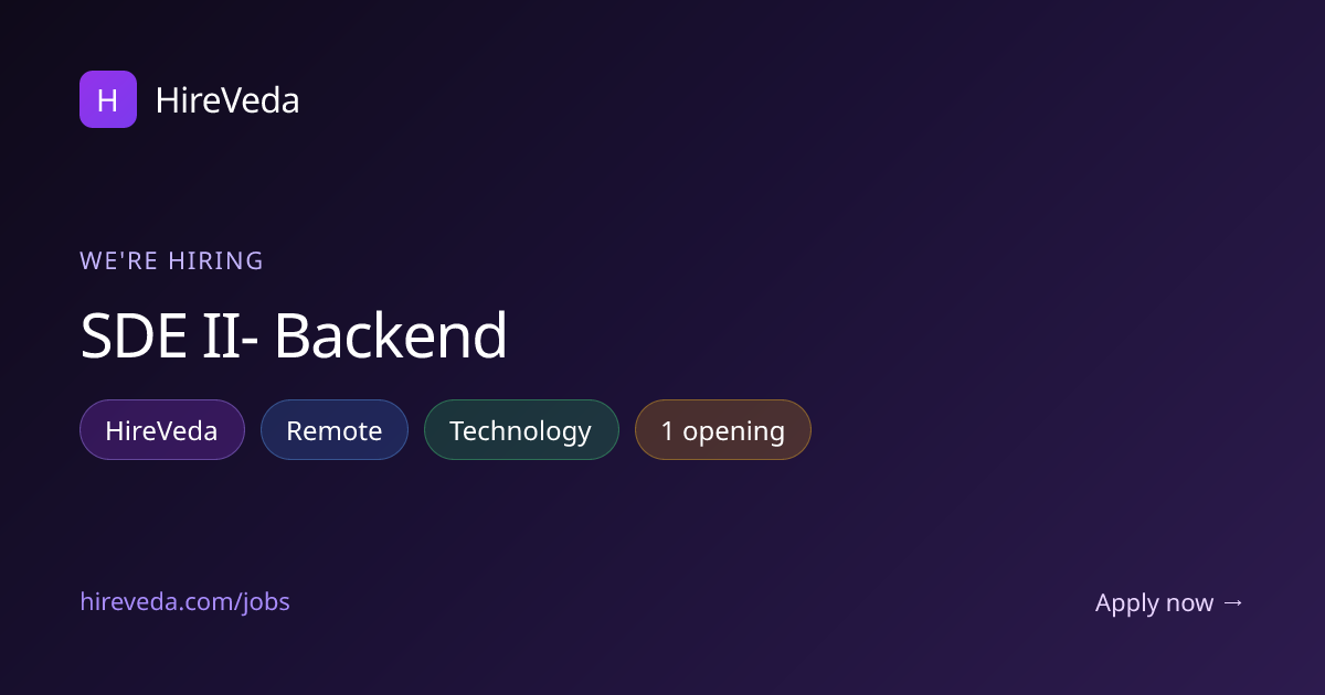 SDE II- Backend | HireVeda
